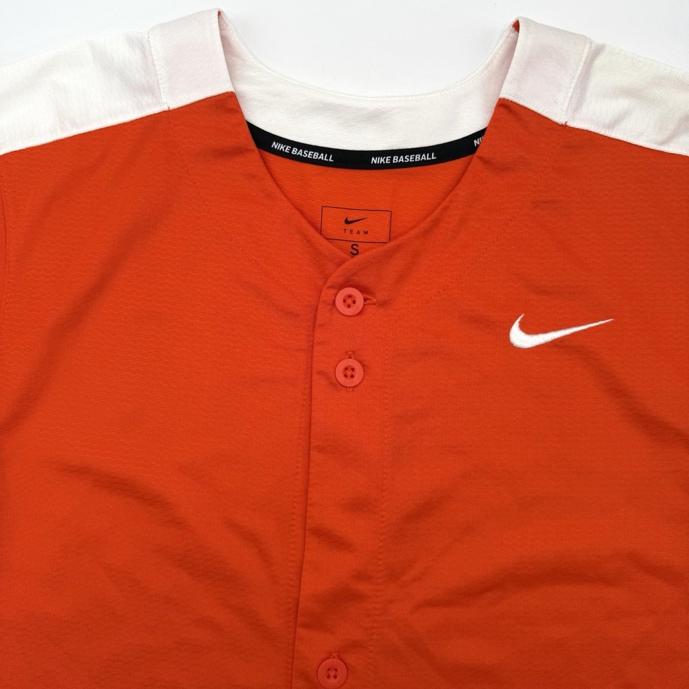 Nike Baseball Team‎ Engineered Button Up Jersey Men's Orange Small